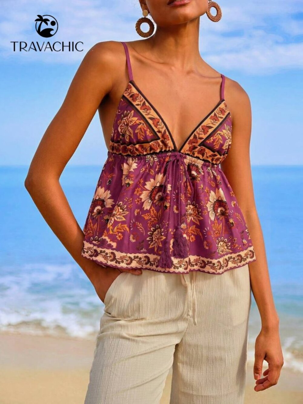 Boho Style Halter Crop Cami